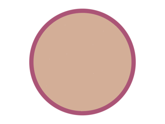 L’image animée montre un cercle rouge. À l’intérieur du cercle rouge se trouve un cercle beige. Le cercle beige est pulsé. Le cercle représente la respiration : Inspirer et expirer, inspirer et expirer, et ainsi de suite.